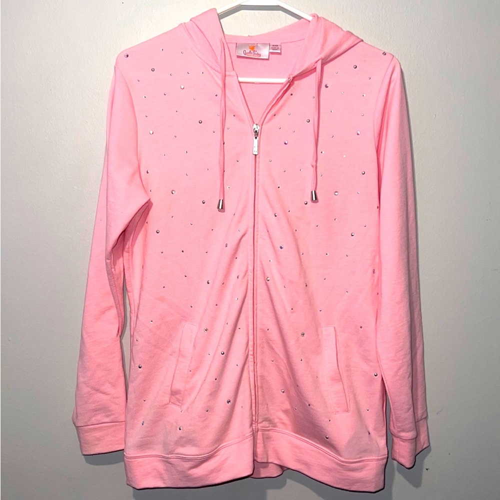 Pink Diamond Zip Hoodie